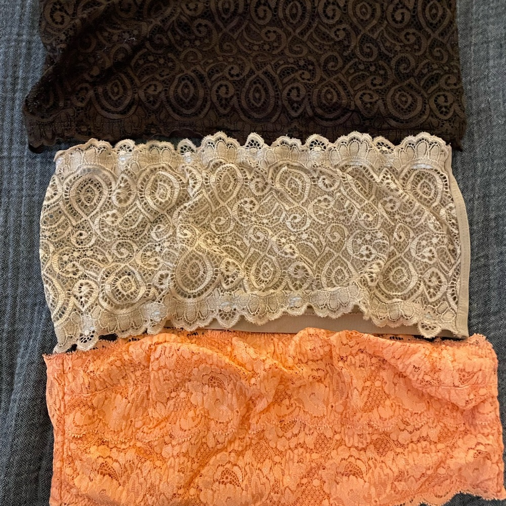 Lot of 3 bandeau bras